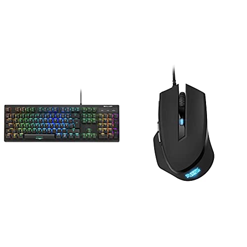 Sharkoon Skiller SGK30 Blue, Mechanische Gaming Tastatur (mit RGB Beleuchtung, Blaue Schalter, N-Key-Rollover, 1000 Hz Polling Rate), 4044951030026 & Shark Force II schwarz