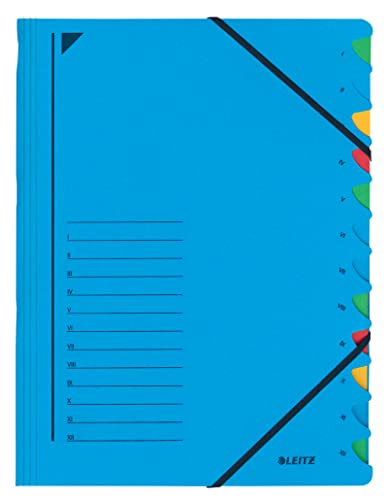 Leitz 39120335 Ordnungsmappe (A4, 12 Fächer) blau