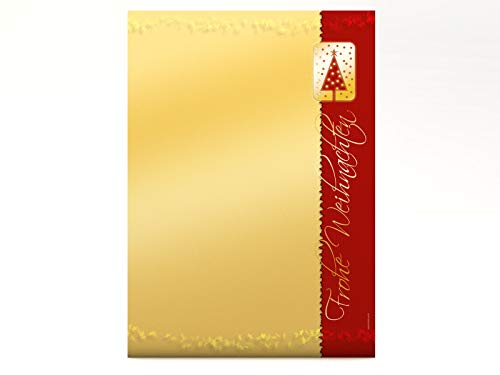 Weihnachtsbriefpapier Frohe Weihnachten, A4, 100 Blatt weihnachtliches Briefpapier
