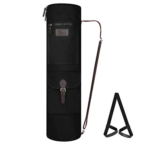 Ryaco Yogatasche, Yogamatte Tasche für robuste Yogamatten-Tragetasche mit verstellbarem Schultergurt (Schwarz)