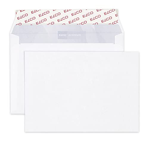 ELCO 30686 Premium Briefumschlag, C6, 162 x 114 mm für papierformat a6, 100 g/qm, 500 Stück, hochweiß