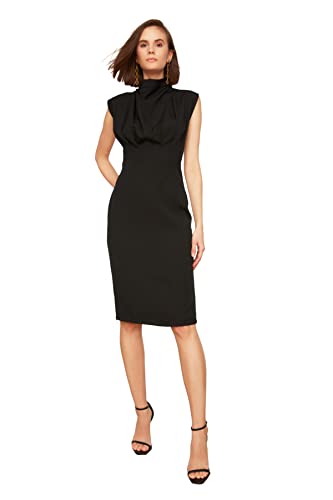 TRENDYOL Damen Black Steile Collar Business Casual Dress, Schwarz, 36 EU