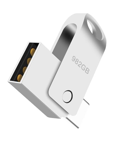 USB C Stick 982GB, Metall Wasserdicht Mini USB C Speicherstick 982GB für Handy, Laptop, Computer, TV, Auto