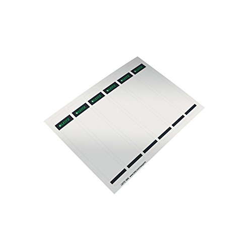Leitz PC-beschriftbare Rückenschilder selbstklebend für Standard- und Hartpappe-Ordner, 600 Stück, Kurzes und schmales Format, 39 x 192 mm, Papier, grau, 16860085