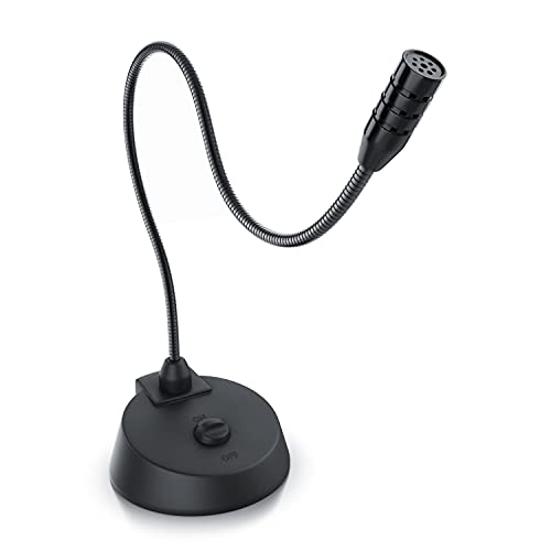 CSL - Desktop PC Mikrofon - Klinkenanschluss Tischmikrofon - Ideal für Sprachaufnahmen – hohe Klangqualität - Stummschaltung - Konferenz, Gaming, Podcast, Skype, Streaming