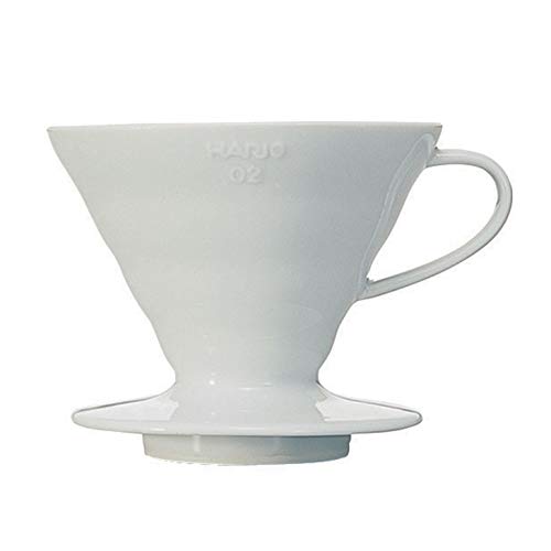 Hario VDC-02W V60 Kaffeefilterhalter, Porzellan, Größe 2, 1-4 Tassen, 300ml, weiß