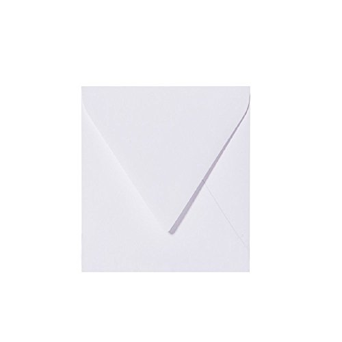 25 quadratische Briefumschläge 125 x 125 mm feuchtklebend 120 g/qm mit Lasche zum Befeuchten oder zum Einstecken- Farbe nach Wahl (Weiß)
