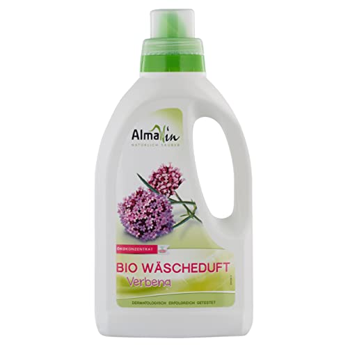 AlmaWin Bio Wäscheduft flüssig, 750 ml I Umweltfreundliches Wäscheparfüm mit Verbena-Duft I Ausreichend für ca. 50 Wäschen I Mit rein natürlichem Duft & frei von Farbstoffen I Vegan