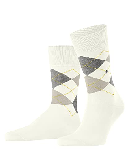 Burlington Herren Socken Manchester M SO Baumwolle gemustert 1 Paar, Weiß (Off-White 2040), 40-46