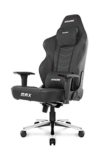 AKRacing Chair Master Max Gaming Stuhl, PU-Kunstleder, Schwarz/Schwarz, 5 Jahre Herstellergarantie