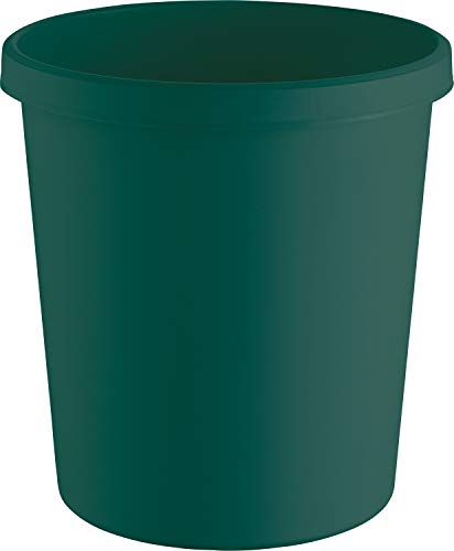 helit H6405852 - Papierkorb „the green german“, 18 Liter, aus Recycling-Kunststoff Blauer Engel zertifiziert, grün, 1 Stück