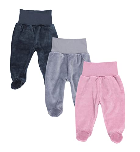 TupTam Mädchen Nicki Baby-Hose mit Fuß 3er Pack, Farbe: Farbenmix 1, Größe: 62
