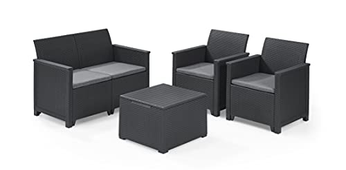 Koll Living Lounge Sets - Verschiedene Ausführungen - hochwertige Sitzgruppe für den Garten - höchster Sitzkomfort durch ergonomische Rückenlehnen (2er Sofa, 2X Sessel & Tisch)