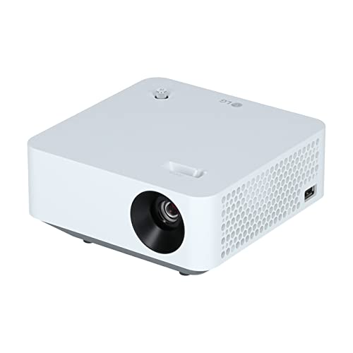 LG Electronics PF510Q Beamer mit Projektions-Diagonale bis 304,8 cm (120 Zoll), CineBeam LED-Projektor, Full HD (450 Lumen, kabellose Screen Share Funktion, Bluetooth, Sound, webOS 22), Weiß