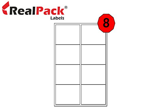 25 x realpackâ ® A4 Versandtaschen Adress-Etiketten Blatt Laser Inkjet Drucker 8 Etiketten pro Seite 99,1 mm x 67,7 mm
