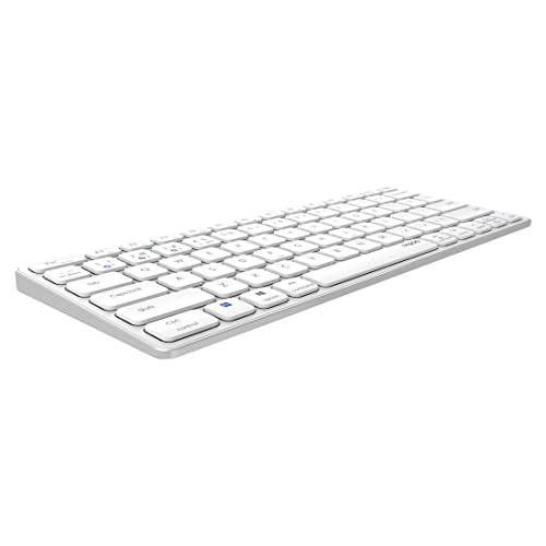 Rapoo E9600M kabellose Tastatur wireless Keyboard flaches Aluminium Design umweltfreundlicher wiederaufladbarer Akku DE-Layout QWERTZ PC & Mac - weiß