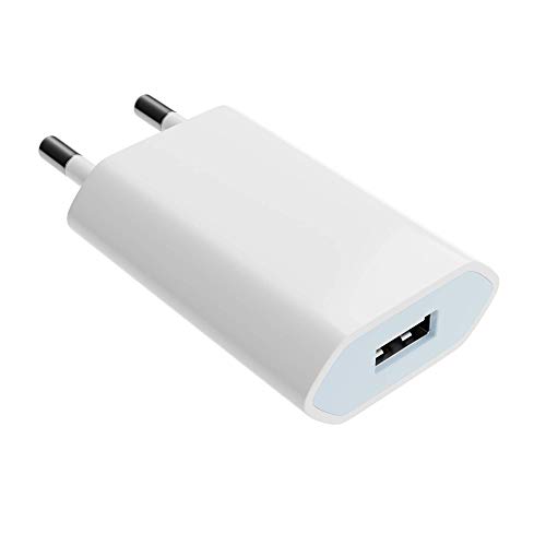 USB Netzteil - Ladegerät - Steckdosenadapter - Stecker 5V-1A Universal – Kompatibel mit Handy,Kamera,Tablets, MP3 , Apple iPhone XS usw. (Weiß)