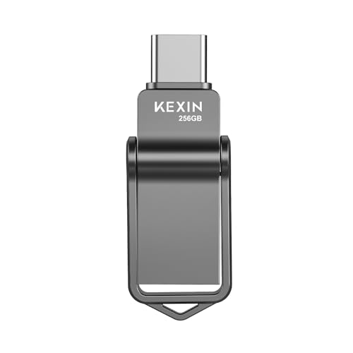 KEXIN USB C Stick 256GB USB Stick USB Type-C 256 GB, Android Smartphone Speicher, USB C Speicherstick 256GB für Android Handy, Tablet, Computer, Notebook, MacBook, OTG Handy-Stick Schwarz