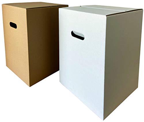 karton-billiger Papphocker Hocker Eventhocker faltbar Sitzmöbel Wellpappe weiß/braun (weiß, 10)