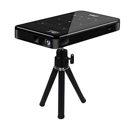 Garsent DLP Projektor, 3D 4K HD 1080P tragbarer intelligenter WiFi DLP Beamer Projektor mit Stativ Heimkino Media-Player unterstützt Android-System/HDMI/USB/Bluetooth/TF-Karte