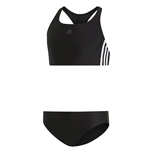adidas Mädchen 3-strimler Bikini set, Black/White, 140 EU