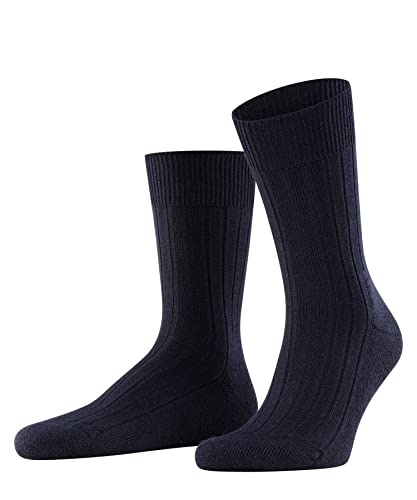FALKE Herren Socken Teppich Im Schuh M SO Wolle einfarbig 1 Paar, Blau (Dark Navy 6370), 41-42