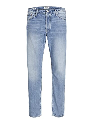 JACK & JONES Straight Leg Jeans Loose Fit Relaxed Denim Vintage Style mit Knopfleiste JJICHRIS JJORIGINAL, Farben:Blau,Größe Jeans:W36 L32,Z - Länge L30/32/34/36/38:L32