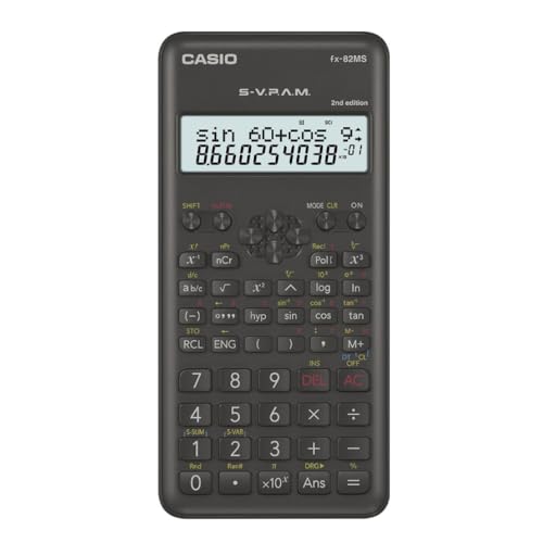Casio FX-82MS-2 Wissenschaftlicher Taschenrechner, Batteriebetrieb, grau