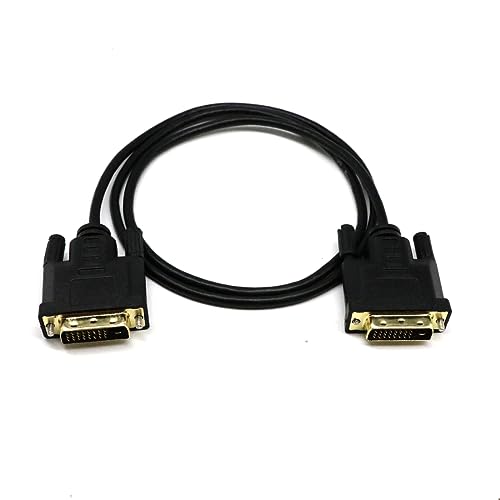 MMOBIEL DVI auf DVI Kabel Adapter - DVI-D Dual Link Stecker zu DVI-D Dual Link Stecker - Kabelkonverter Unterstützt Monitor, PC, TV, Gaming, Projektor - 1080p Full HD 60Hz - Goldstecker - 2 m