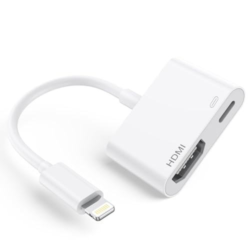 Lightning auf HDMI Digital AV Adapter [Apple MFi Zertifiziert] iPhone & iPad 1080P Video Audio Sync Hronisierungs Bildschirm HDMI Kabel Connector to TV/HDTV/Monitor