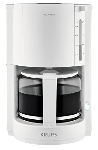 Krups F30901 Filterkaffeemaschine ProAroma | Glaskanne | Warmhaltefunktion | Automatische Abschaltung | 10 Tassen | 1.050 W | Weiß