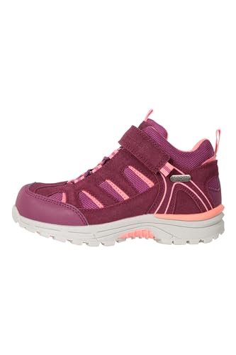 Mountain Warehouse Drift wasserdichte Kinder-Schuhe -Stiefel mit Schnürung für Jungen und Mädchen als Überschuh zum Wandern und bei Regen Beere-Rot 29