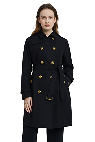 Orolay Damen Trenchcoat lang Klassisch Mantel Outfit Schwarz S