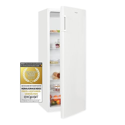 Exquisit Kühlschrank KS5320-V-H-040E weiss | 242 l Nutzinhalt | LED-Beleuchtung | 5 Glasablagen | Ohne Gefrierfach