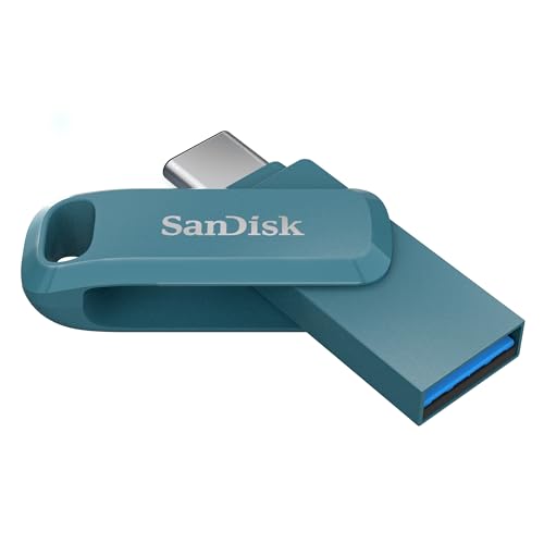 SanDisk Ultra Dual Drive Go USB Type-C 256 GB (Android Smartphone Speicher, USB Type-C-Anschluss, 400 MB/s Lesegeschwindigkeit, Nutzung als Schlüsselanhänger möglich) Navagio Beach