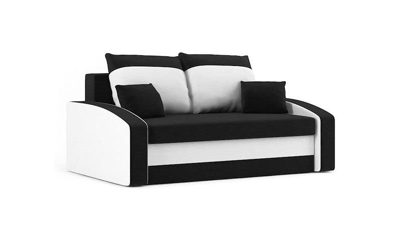 Sofini Sofa Hewlet mit Schlaffunktion! 2- Sitzer Sofa! Polstermöbel stauraum. Schlafsofa schlaffunktion und Bettkasten. Kleines (Haiti 17+ Haiti 0), Breite: 152cm, Tiefe: 90 cm, Höhe: 72 cm