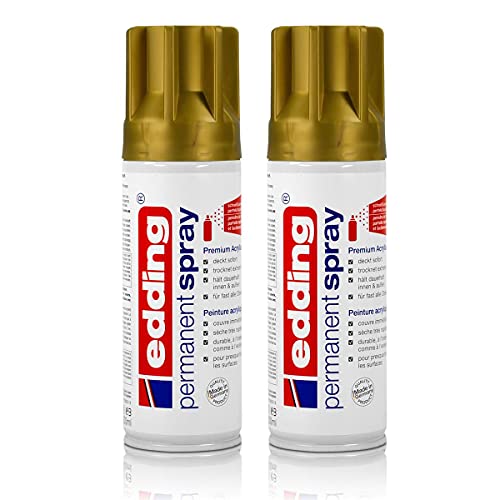 2x edding Permanent Spray reichgold 200 ml Premium Acryllack