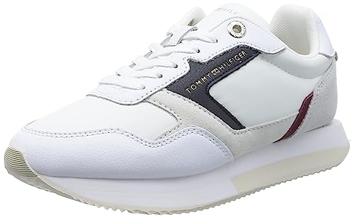 Tommy Hilfiger Damen Runner Sneaker Essential TH Runner Sportschuhe, Weiß (White/Red/White/Blue), 39 EU