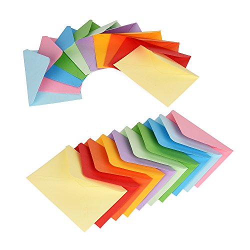 ewtshop® Mini-Umschläge, farbig 100 Stück, 10 Farben, 11,7 x 8,2 cm