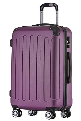 BEIBYE Zwillingsrollen Hardcase Reisekoffer Koffer Trolleys Hartschale in XL-L-M in 14 Farben (Violett, Handgepäck (55cm))