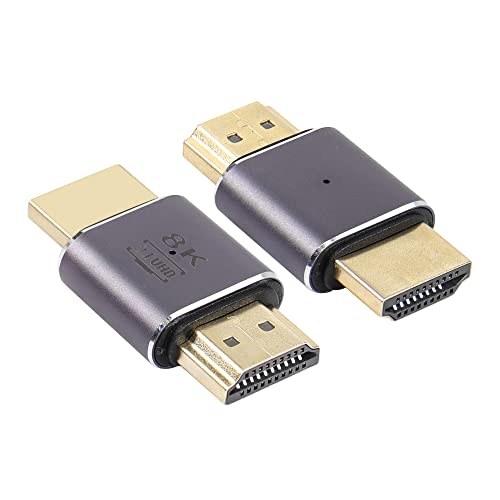 RIIEYOCA 8K&60Hz HDMI Stecker auf Stecker Adapter HDMI 2.1UHD Anschluss 3D Extender Unterstützung 8K@60Hz / 4K@120Hz, 2er Pack