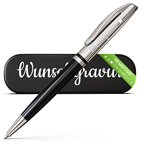 Pelikan Jazz Kugelschreiber mit Gravur Geschenk - einzigartige Stifte mit Namen - Kugelschreiber schwarz - personalisierte Geschenke zu Weihnachten - Kugelschreiber personalisiert