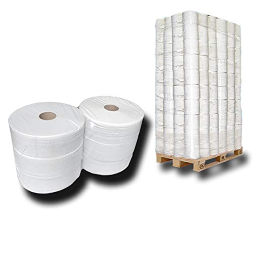 Palette Jumbo Toilettenpapier, Jumbo-Rollen, Recycling-Klopapierrollen Jumbo, 2 lagig