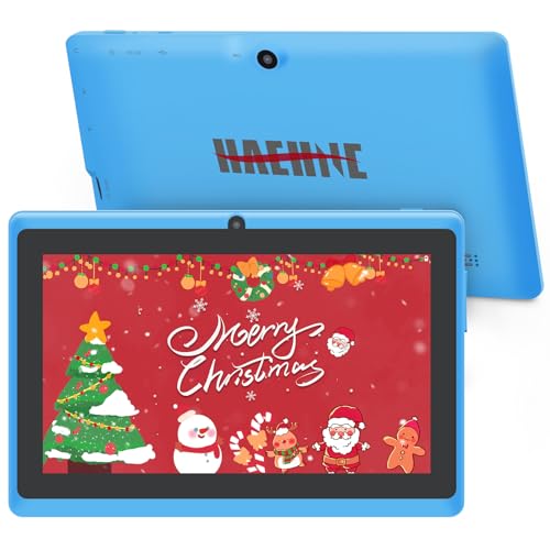 Haehne 7 Zoll Tablet PC, Android 5.0, Quad Core A33, 1GB RAM 8GB ROM, Dual Kameras, WiFi, Bluetooth, Kapazitiven Touchscreen, Azurblau