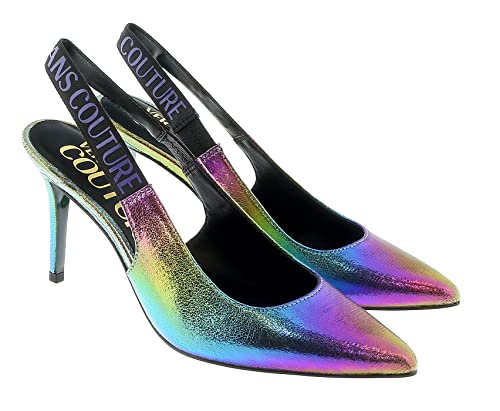 Versace Jeans Couture Technicolor Print High Heel Slingbacks - für Damen, Mehrfarbig, 7