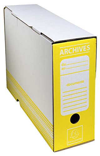 Exacompta 261006H Archivbox aus Wellpappe 10cm breit für DIN A4 Sammelbox Ablagebox gelb