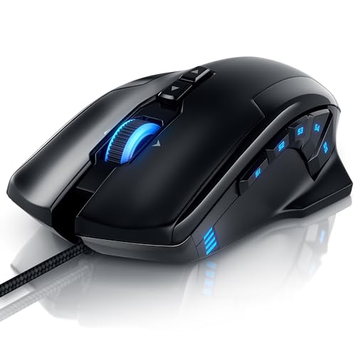 Titanwolf - Gaming Optical Mouse mit 12 programmierbare Tasten - Maus mit 10800 DPI Abtastrate - High Precision Polling-Rate bis 1000Hz - MMO Gaming Specialist Modell