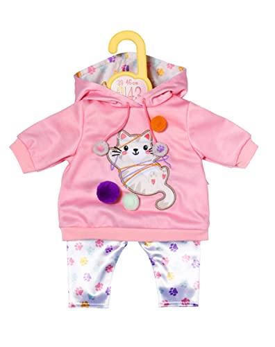 Dolly Moda, Puppenkleidung, Outfit mit Kätzchen 43 cm für 39-46 cm große Puppen in rosa, Pulli und Leggins, 871423, Zapf Creation