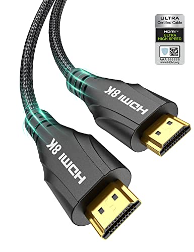 HDMI 2.1 Kabel 3 Meter - 8K Ultra High Speed HDMI Kabel - 48Gbps, 8K 60Hz, 4K 120Hz, Geflochten, eARC, ARC, HDCP 2.2 2.3 - Kompatibel mit PS5, Monitor3.3, UHD TV Apple Sony LG Samsung…