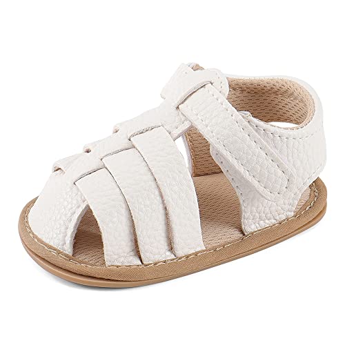 MASOCIO Baby Sandalen Mädchen Junge Baby Sommer Schuhe Babyschuhe Sommerschuhe Größe 20 Sandals 12-18 Monate Weiß